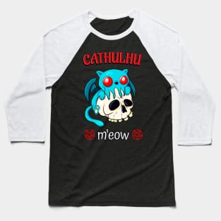 Cthulhu Cat Funny Horror Kawaii Cathulhu M'Eow Baseball T-Shirt